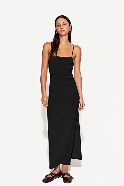 Bershka Askılı midi elbise