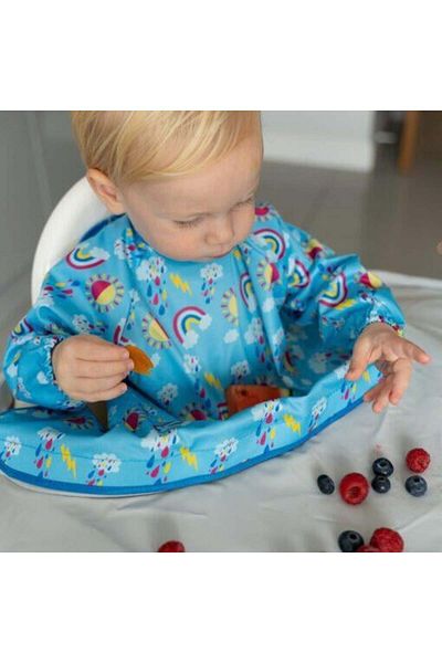 Tidy Tot Long sleeve bib - Fluffy clouds