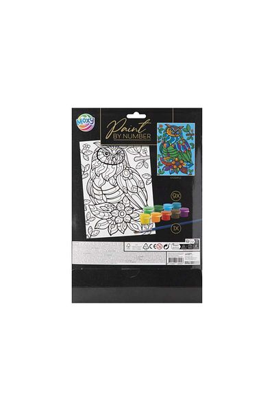 Moxy Creative set Paint by numbers, cardboard, A4, owl