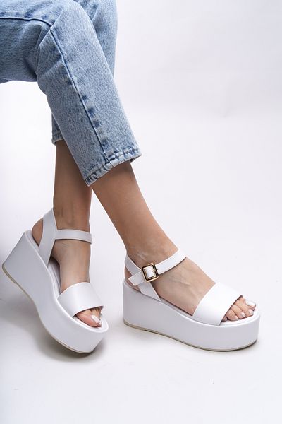 Riccon Elinrolia White Γυναικεία Σανδάλια - 0012804