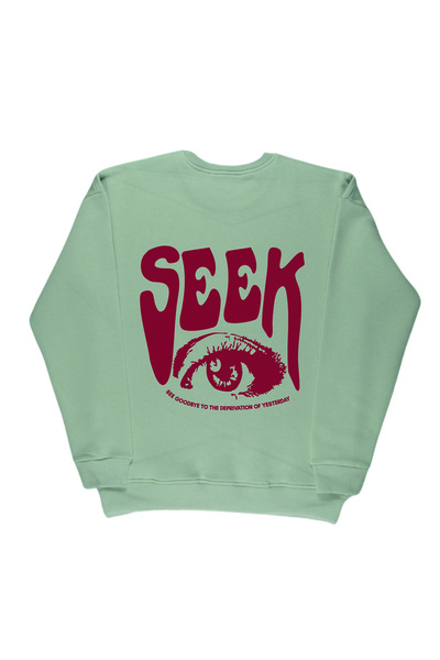 By Caspita Fashion Lenithra Червоний Seek Напис на спині Unisex Oversize Сірий Світшот