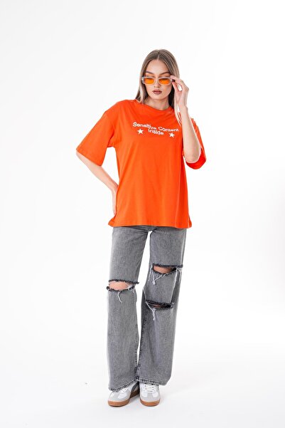 ŞİMAL Γυναικείο μπλουζάκι με λεπτομέρεια με λαιμόκοψη 250100 -