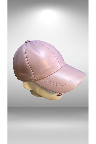 BY SCK Unisex Pink Genuine Real Leather Hat Beret - Winter Hat - New Season - Handcrafted