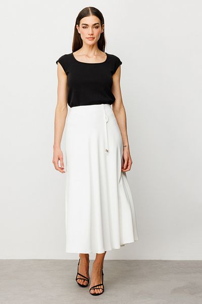 Ekol Flounce Detailed Ornamental Drawstring Skirt