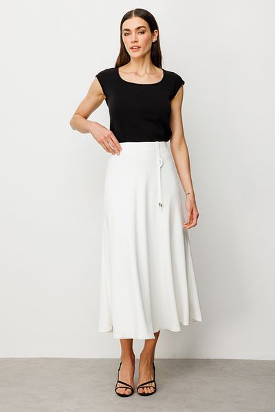 Ekol Flounce Detailed Ornamental Drawstring Skirt