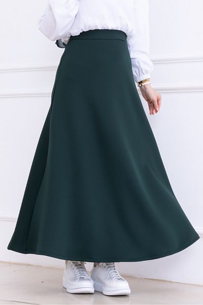 Bestenur Neris Scuba Skirt 1357 - Emerald Green