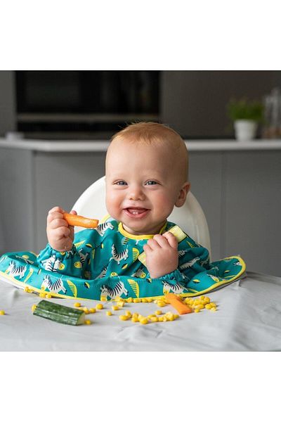 Tidy Tot Long Sleeve Bib - Happy Zebras