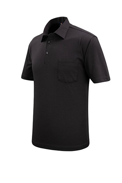 Çizgi Triko Men's Shirt Collar Cotton Mercerized Button Pocket T-Shirt Classic Fit - 4910