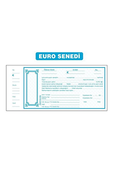 JokeyKırtasiye EURO Senet Karnesi (20 Yaprak)