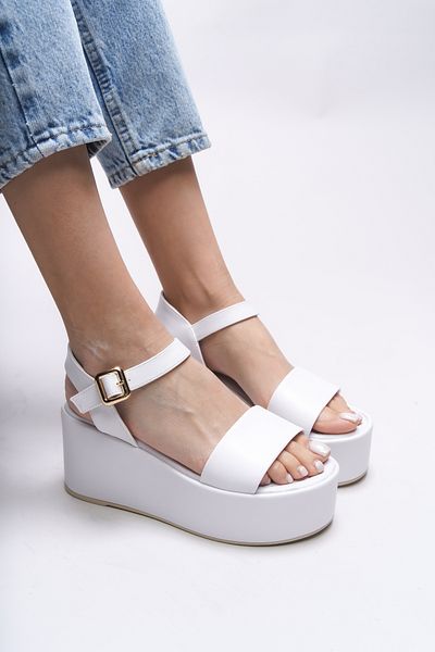 Riccon Elinrolia White Γυναικεία Σανδάλια - 0012804