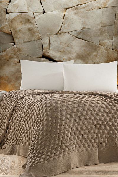 DOUX HOME Плетено покривало за легло STELLA 220 X 240 (БИСКВИТИ)