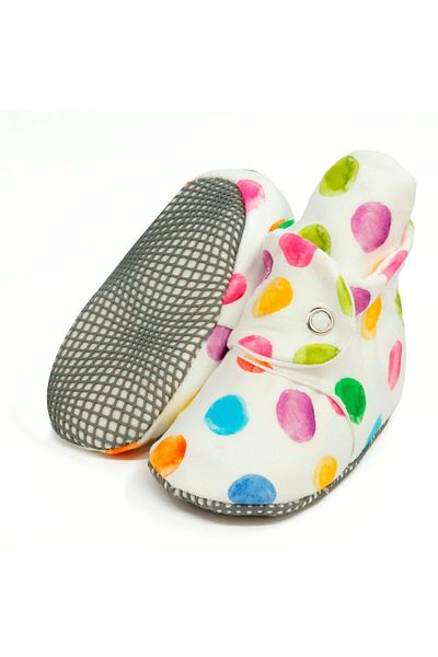 Ella Bonna Organic Cotton Baby Booties, Anti-Slip Sole, Cotton Newborn Slippers Home Nursery Shoes