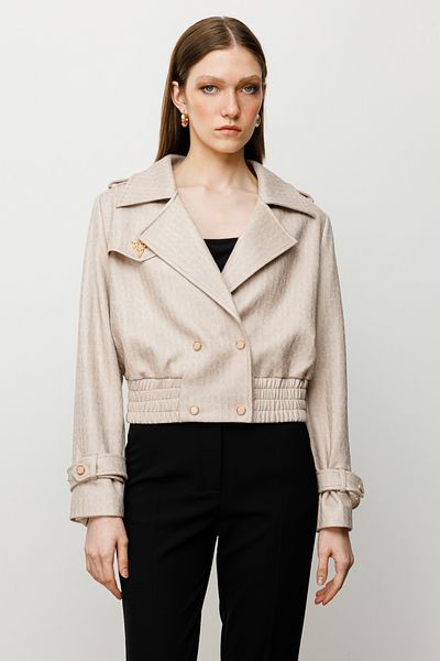 Ekol Double Breasted Epaulette Crop Coat