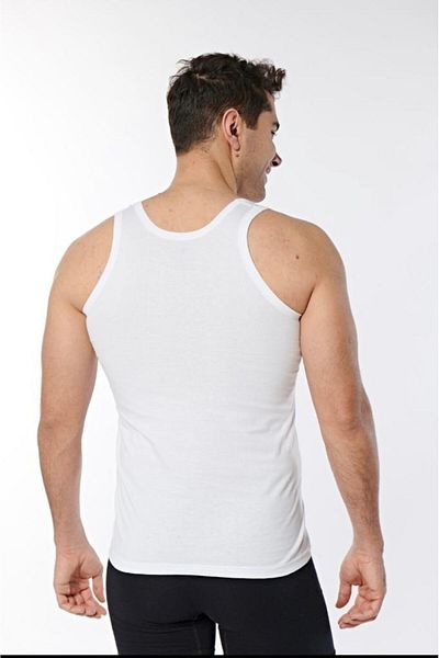 XORVİO Men's White Classic Strappy Tank Top Cotton Stylish Quality Tank Top