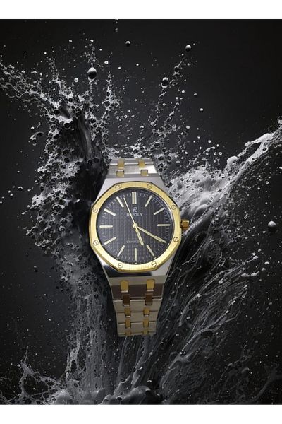 Rivoly Rivoli Men's Stainless Steel Analog Quartz Watch, Easy to Read, Fashionable Design, Water Resistant