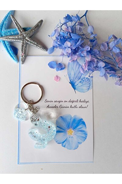 demirbasavm سلسلة مفاتيح إيبكسي مصنوعة يدويًا مخصصة لعيد الأم