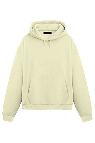 Alex Rosen سويت شيرت بقلنسوة من القطن مقاس كبير باللون الكريمي للجنسين