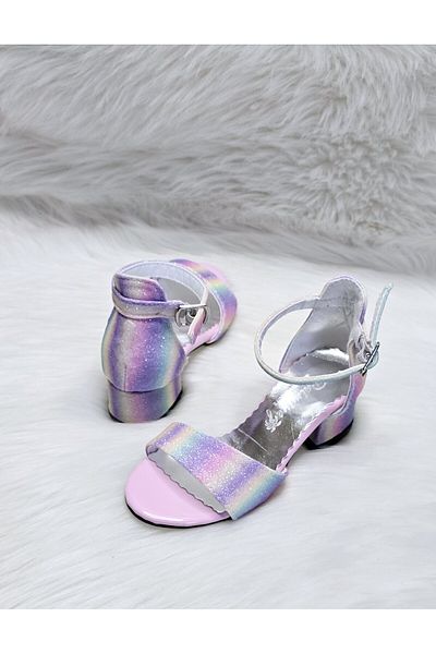patik ayakkabı Colorful Heeled Shoes for Girls
