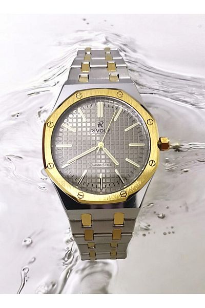 Rivoly Rivoli Men's Stainless Steel Analog Quartz Watch, Easy to Read, Fashionable Design, Water Resistant