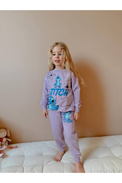 YİGİT BUTİK طقم علوي سفلي للفتيات مطبوع عليه شخصية