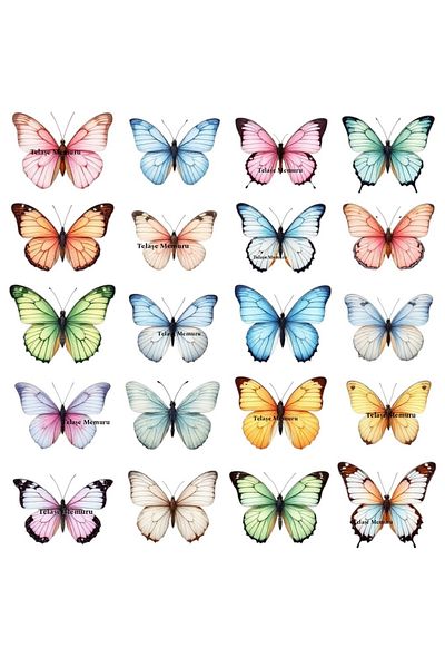 telaşe memuru Model 15 - Edible Butterfly Cake Decoration, Edible Paper