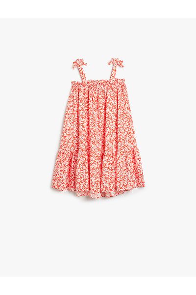 Koton Viscose Dress Thin Straps Floral Print