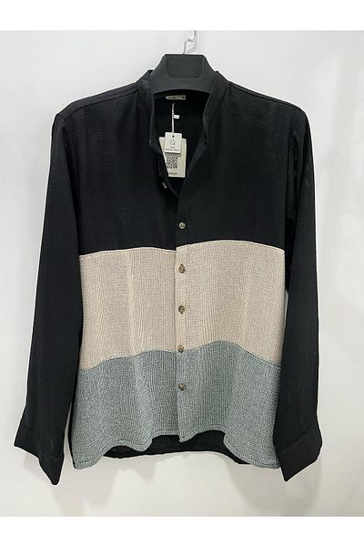 KUN SPORTSWEAR Λινό υφαντό άνετο κοστούμι γιακάς δικαστή