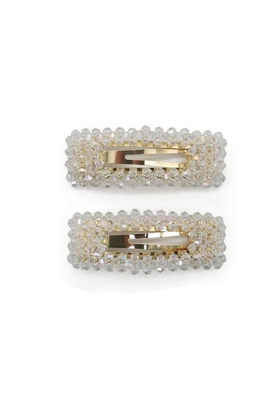 New Obsessions Lorenza Crystal - Комплект от 2 квадратни игли с катарама