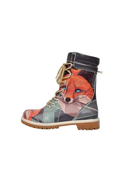 Dogo Γυναικείες Vegan Δερμάτινες Μπλε Μακριές Μπότες - Σχέδιο Red Fox