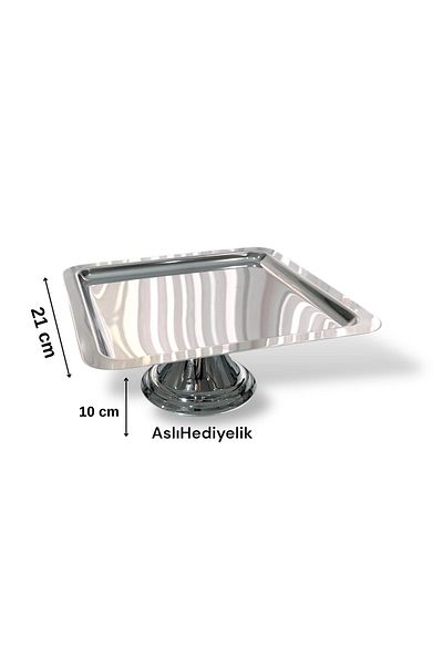 Aslı Hediyelik Luxury 2 Colors Square Gold Pedestal Cake, Pastry, Cookie, Dessert, Catering, Dowry Presentation Serving Stand