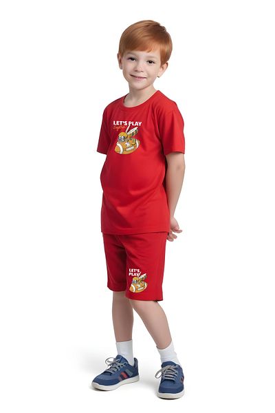 panios kids Play Bee Printed Boys Capri and T-Shirt Bottom-Top Set