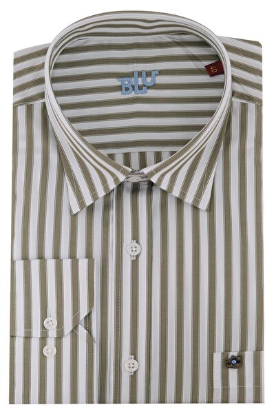 BLU Alttan Düğmeli Yaka Klasik Gömlek