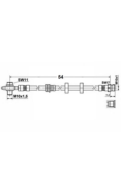 BRAFF Brake Hose Front Seat Ibiza Iii-Cordoba 02-09/Fabia-Roomster 99-14/Volkswagen Polo 01> 54cm (2 Pcs)