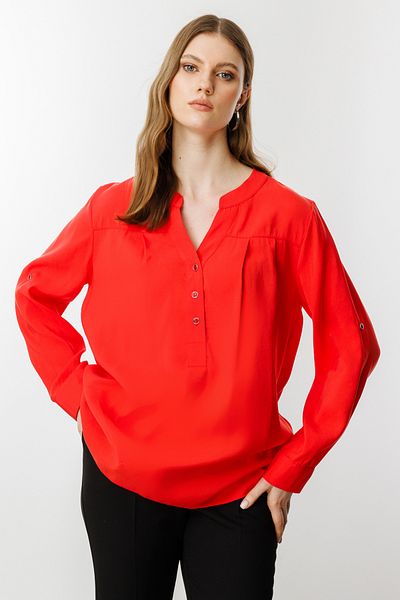 Ekol Buttoned Front Turtleneck Blouse