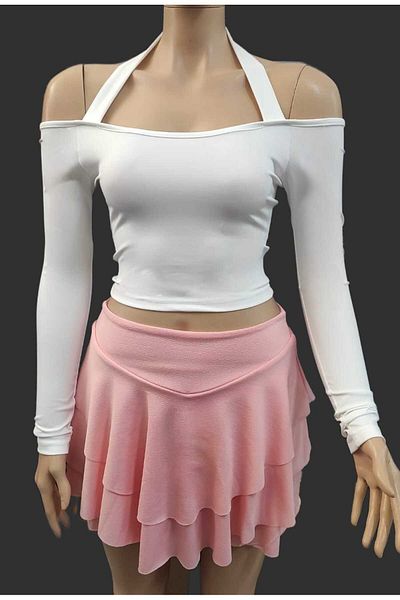 Moda Mistik Madonna Boat Neck - Long Sleeve Crop Sports Body with Low Cut Chest