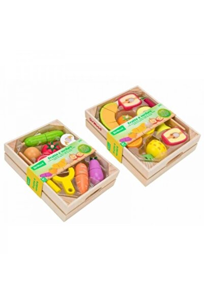 GLOBO Set fructe sau legume din lemn cu velcro Globo