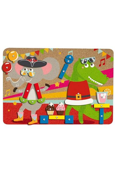 LENA Lena hammer and nail party set, for children, 38 wooden pieces, 16 printed shapes and accessories