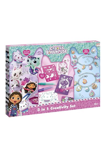 Totum Set 3 in 1 Gabby's Dollhouse - Bratari, carioci de suflat & pictura cu ...