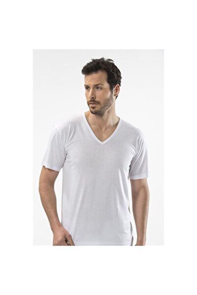 Cacharel 1202 V-подібний комір чоловіча майка (Süprem) - біла