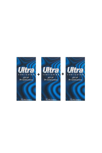 ULTRA Ultra Lubricated Condoms 3 Packs 12 Each