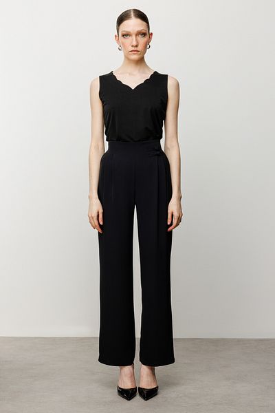 Ekol Wide Leg Ornamental Knot Detailed Trousers
