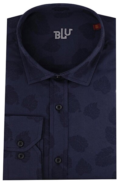 BLU Düğmesiz Yumuşak Yaka Klasik UK Gömlek