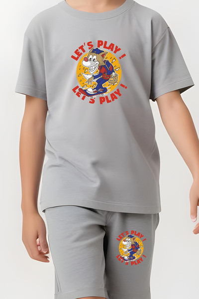 panios kids Let's Play Printed Boys' Capri and T-Shirt Bottom-Top Set