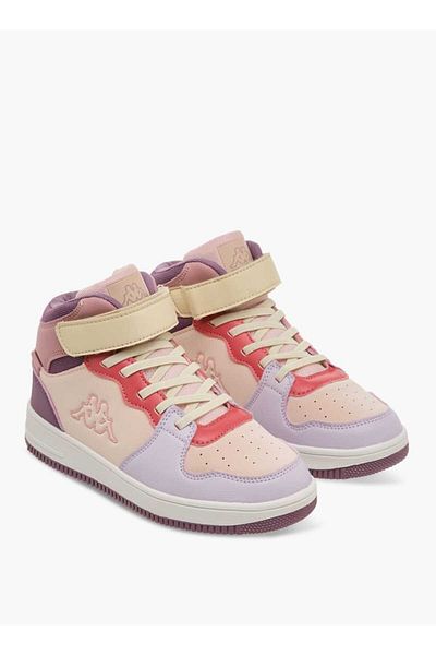 Kappa Girls' Panelled High Top Sneakers with Hook and Loop Closure