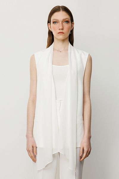 Ekol Tulle Shawl Collar Vest