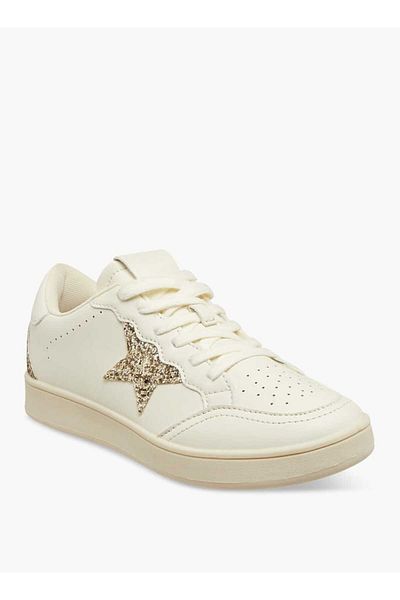 Celeste Celeste Women's Star Embellished Sneakers with Lace-Up Closure
