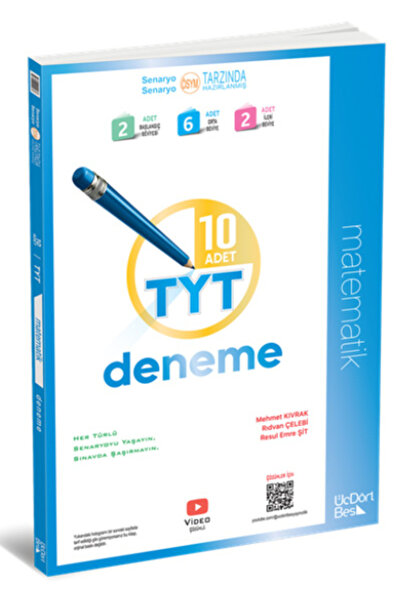 Üç Dört Beş Yayıncılık 2025 TYT Matematik 10`lu Deneme ÜçDörtBeş Yayınları