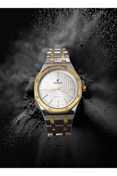 Rivoly Rivoli Men's Stainless Steel Analog Quartz Watch, Easy to Read, Fashionable Design, Water Resistant