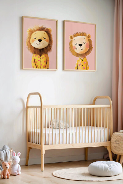 HİGUERA Παιδικό δωμάτιο και βρεφικό δωμάτιο Sleepy Lion με 2 πιτζάμες με ξύλι...