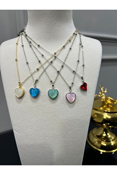 Store 5 Colorful Heart Necklaces
